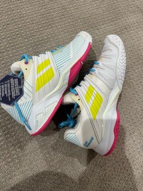 Babolat Propulse Michelin All Court Women’s Tennis Shoe SZ 7 White Blue Yellow